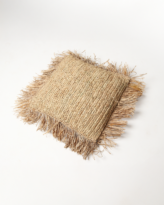 Handcrafted Raffia Cushion for Sofa, Chair, and Home Decor
