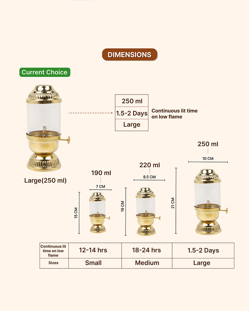 Premium Brass Akhand Diya for Pooja and Festive Worship