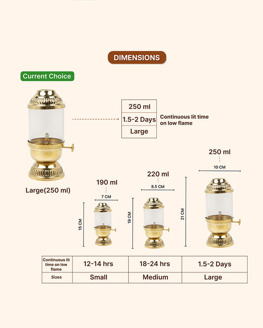 Premium Brass Akhand Diya for Pooja and Festive Worship