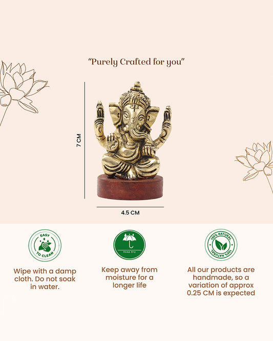 Elegant Ganesha Brass Idol for Daily Worship and Positive Energy