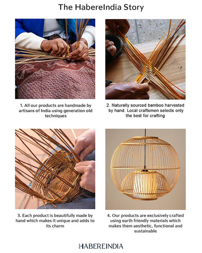 Handmade Bamboo Hanging Lamp for Bedroom and Living Room