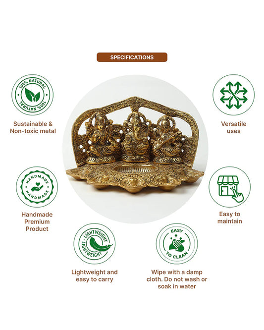 Laxmi Ganesh Figurine for Home Decor and Pooja, Decorative God Idol Murti