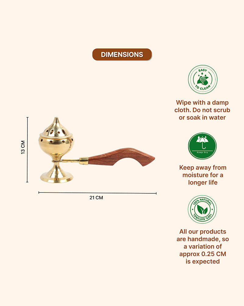 Exclusivelane Brass Dhoop Dani for Aarti, Puja, and Meditation Spaces