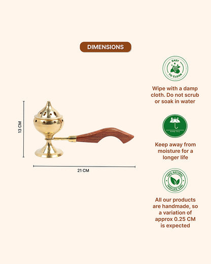 Exclusivelane Brass Dhoop Dani for Aarti, Puja, and Meditation Spaces