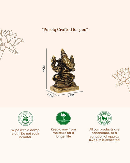 Solid Brass Ganesh Ji Idol for Mandir, Office and Vastu Decoration
