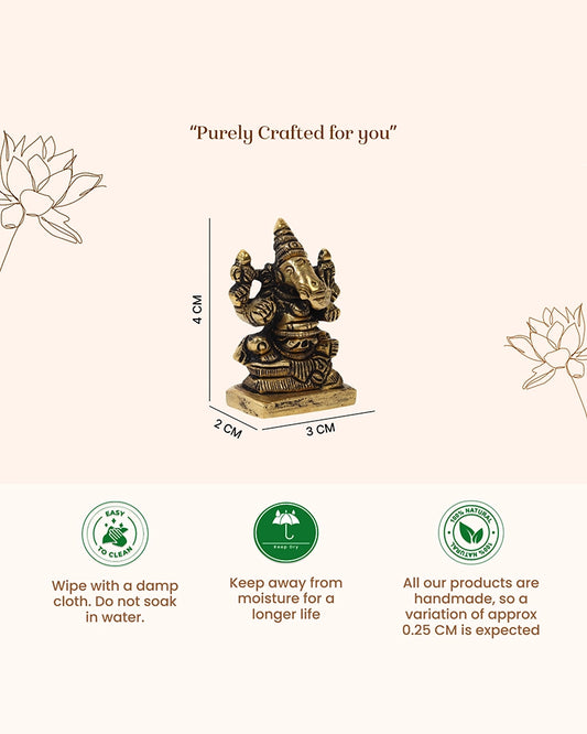 Solid Brass Ganesh Ji Idol for Mandir, Office and Vastu Decoration