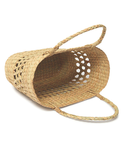 Panier à provisions en jonc de mer naturel (Jali)