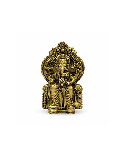 100 % Pure Brass Lalbaugcha Raja Ganesha Idol For Car Dashboard