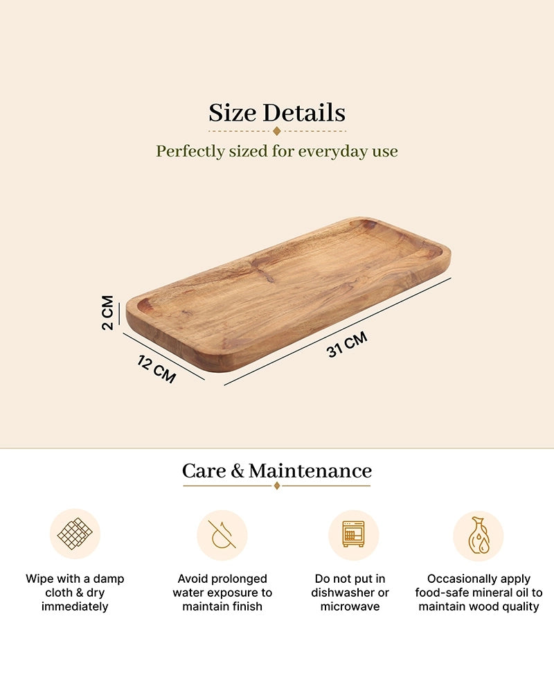 Eco Friendly Natural Wood Platter for Dining and Entertaining