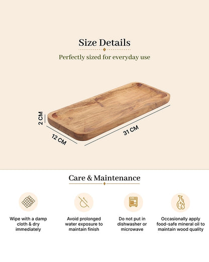Eco Friendly Natural Wood Platter for Dining and Entertaining