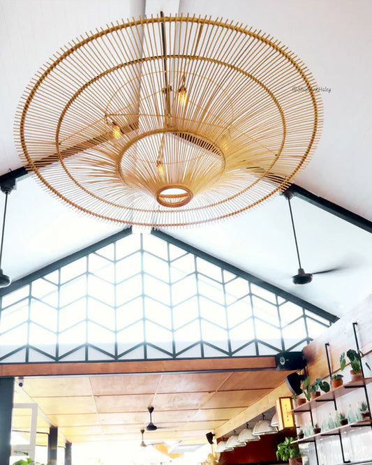 Handmade Bamboo Pendant Light for Balcony and Patio