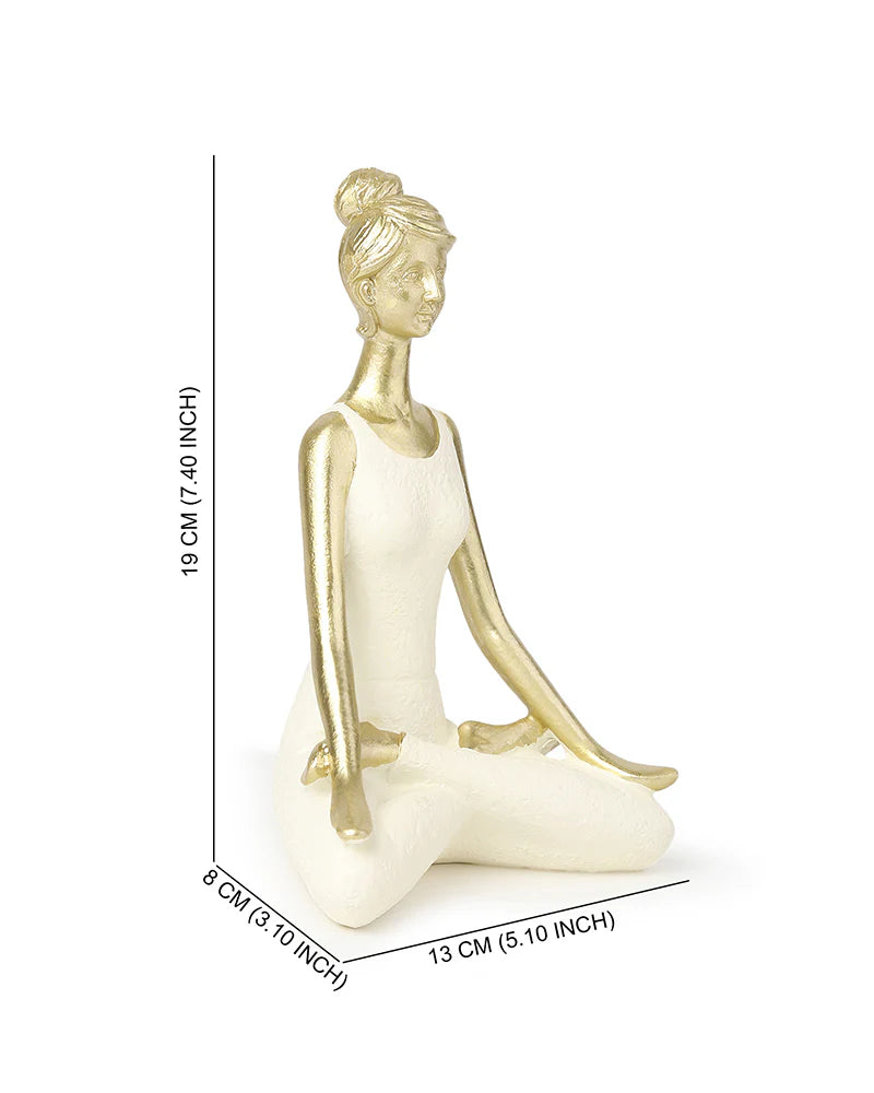 Polypropylene Yoga Women Statue for Tabletop Decor and Housewarming