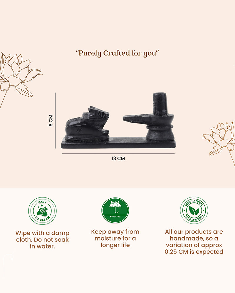 Shivling with Nandi Sitting Idol for Pooja and Home Decoration