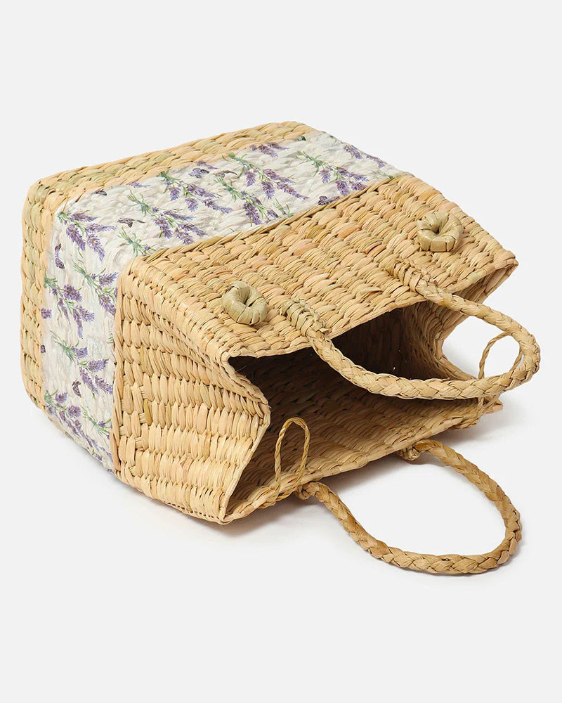 Seagrass Lunch & Picnic Basket Handmade for Beach, Park & Garden Use