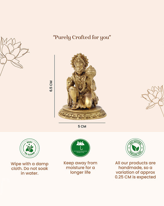 Premium Pure Brass Hanuman Ji Murti for Spiritual Decor and Rituals