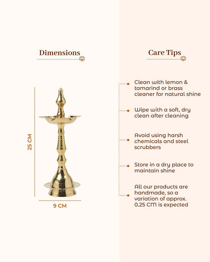 100% Pure Brass Kerala Samai Diya for Pooja Room & Home Décor