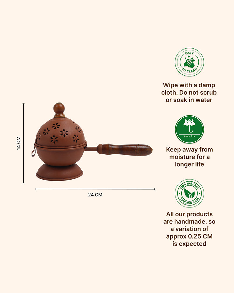 Aarti Metal Dhoop Dani for Pooja Essentials and Daily Worship