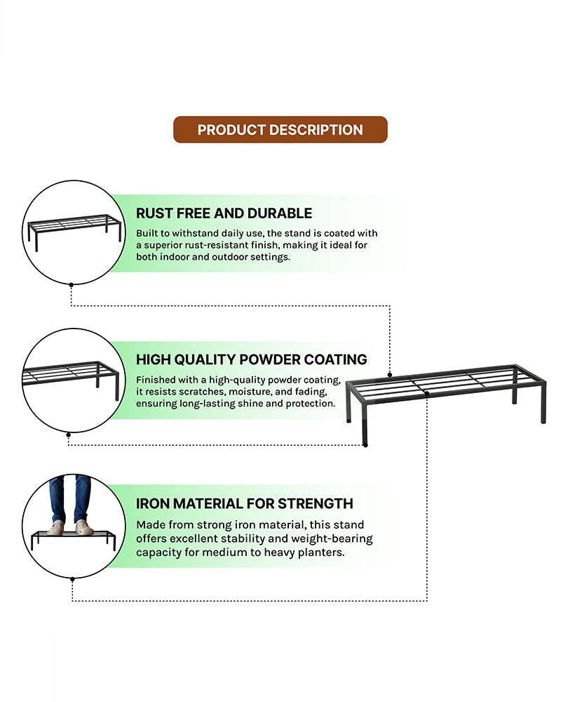 Plant Pot Stand | Garden Pot Stands for Indoor and Outdoor Use | Metal Plant Holder Stand