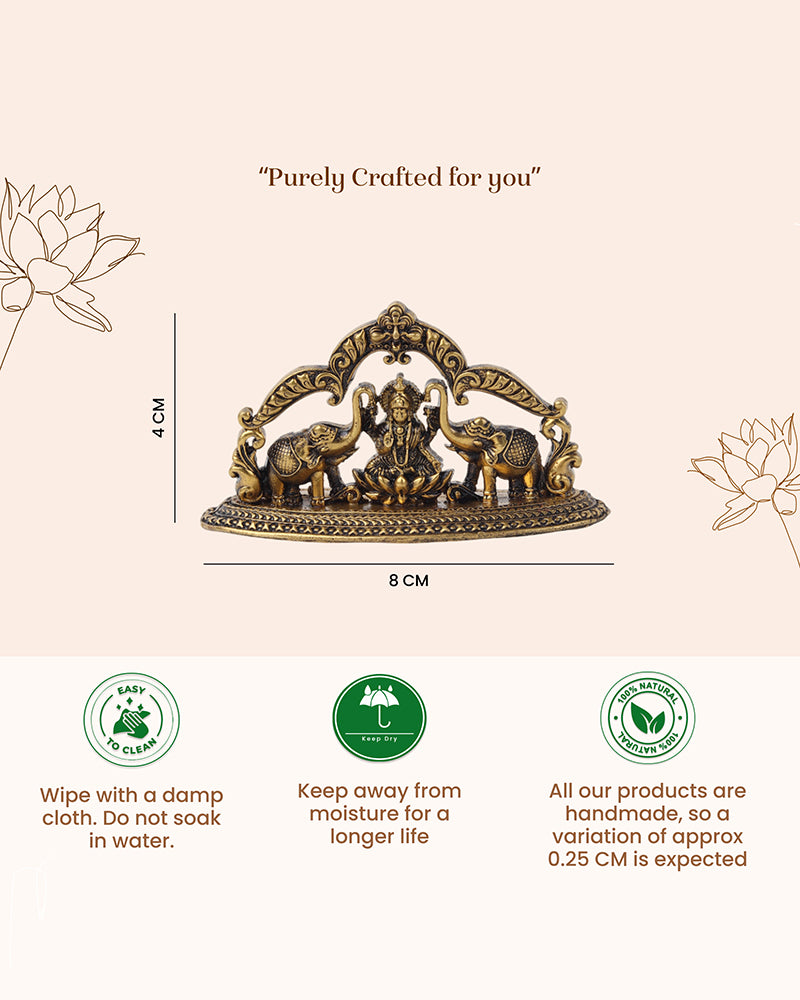 Decorative Laxmi Ji Brass Figurine for Pooja Room and Home Worship