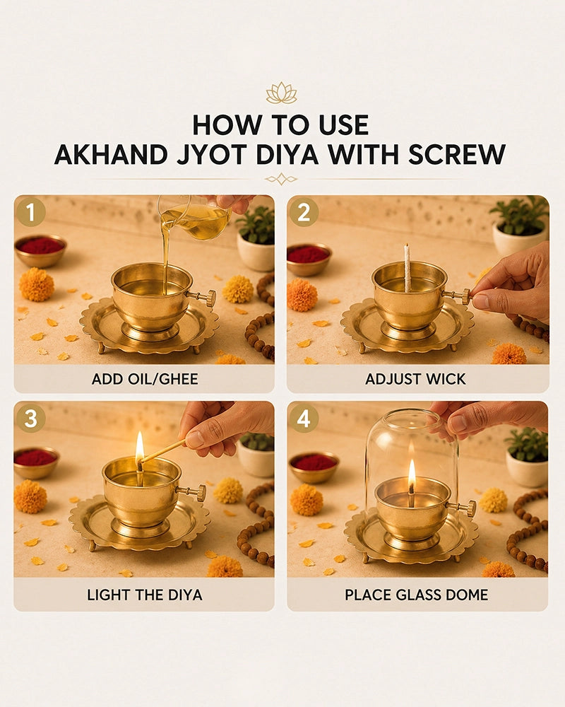 Traditional Akhand Diya for Pooja Room and Mandir Use