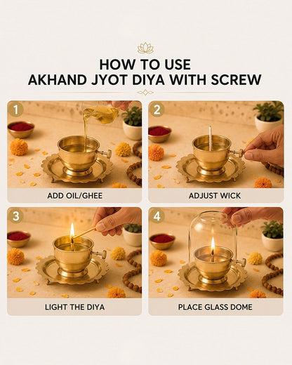 Traditional Akhand Diya for Pooja Room and Mandir Use
