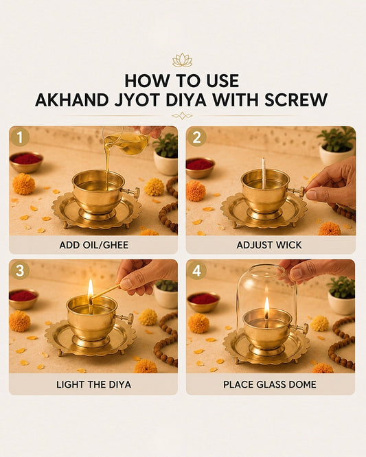 Traditional Akhand Diya for Pooja Room and Mandir Use