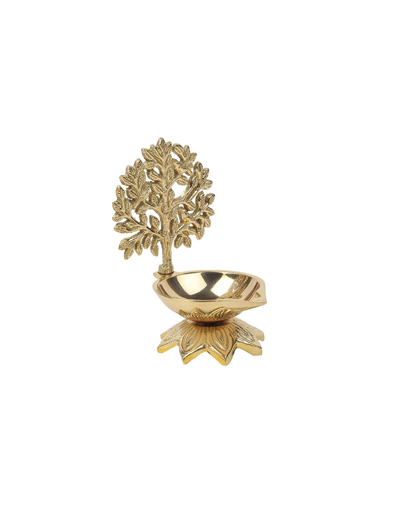 100% Pure Brass Kalpavriksha Deepak for Puja and Temple Décor