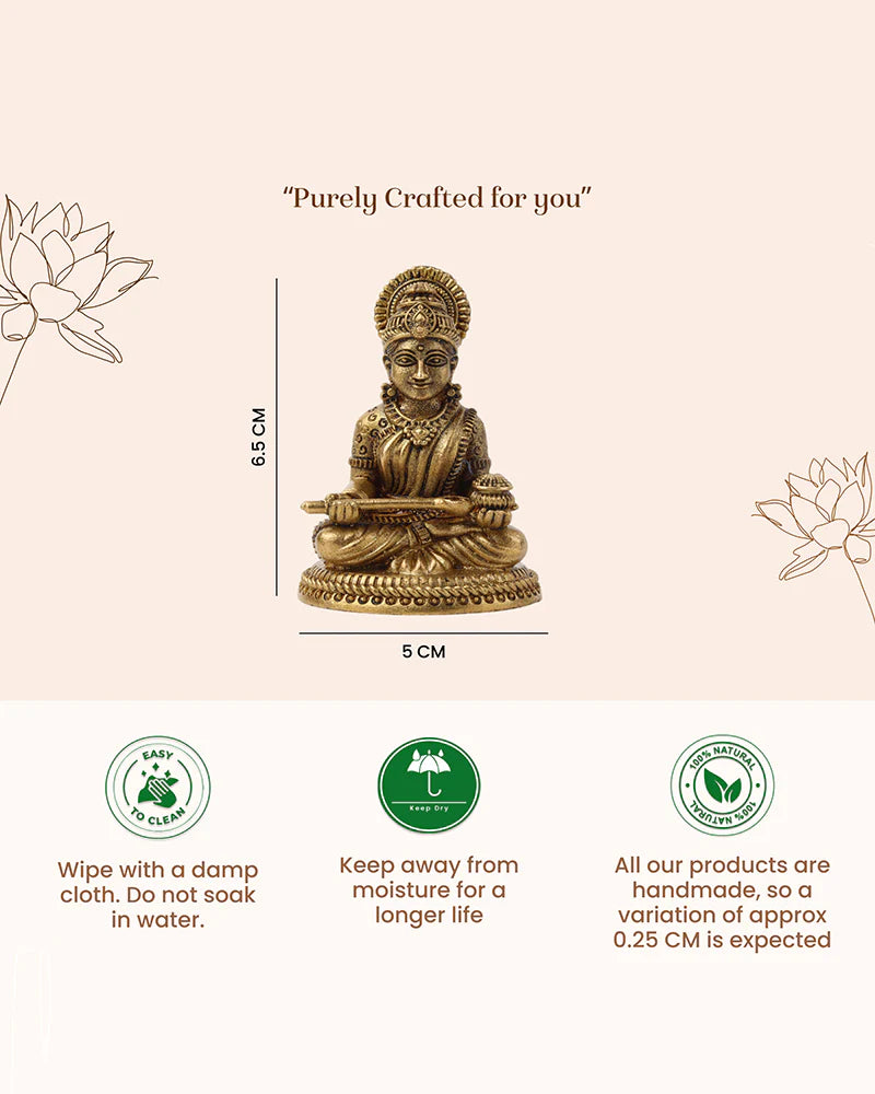Annapurna Devi Brass Figurine for Home, Pooja, and Kitchen Temple