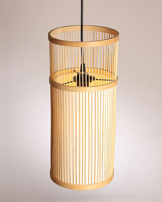 Boho Bamboo Hanging Lamp for Cafe and Home Interiors