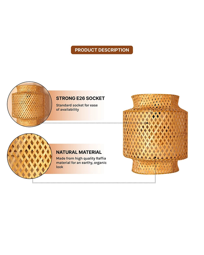 Bamboo Wall Lamp for Balcony and Living Room