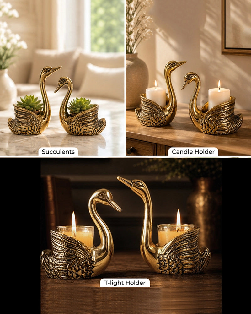 Premium Swan Candle light Holders for Living Room & Gifting