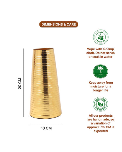 Durable Metal Flower Vase for Bedroom Balcony Office and Tabletop Display