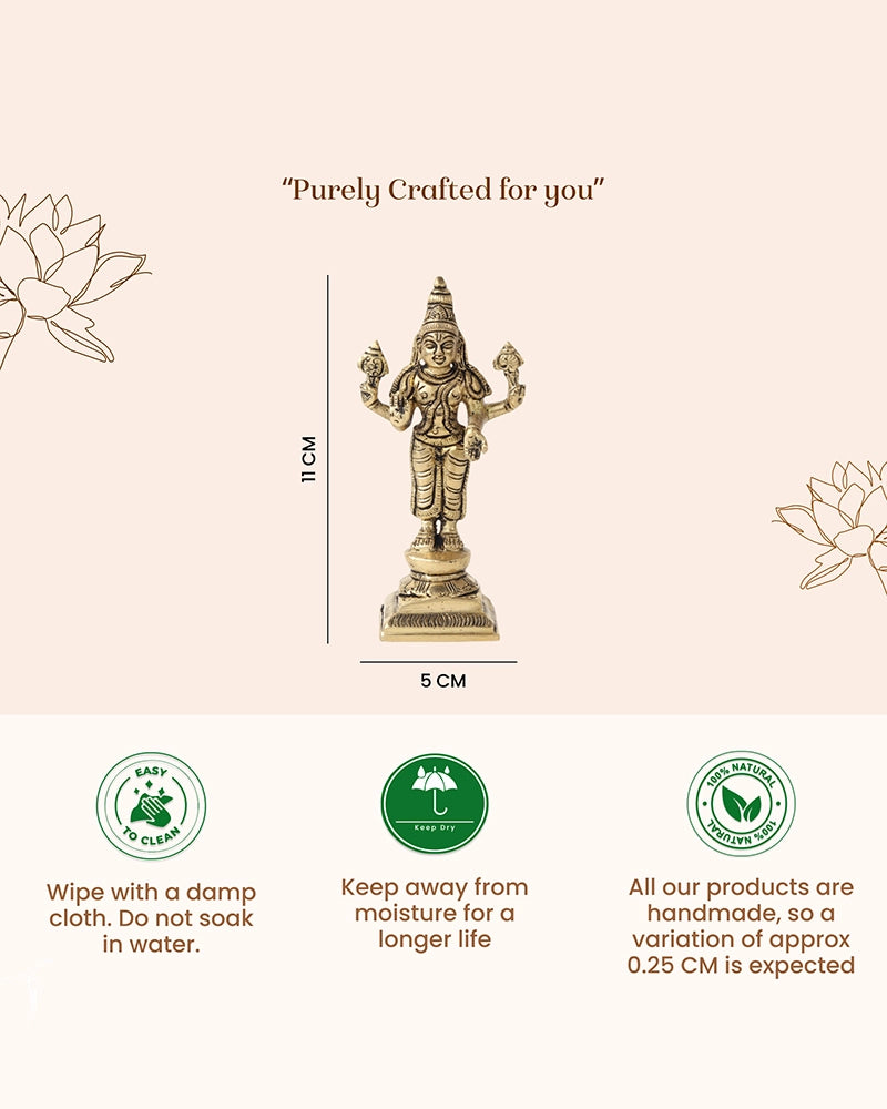 Brass Lord Vishnu Ji Murti for Home Temple and Pooja Room