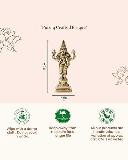 Brass Lord Vishnu Ji Murti for Home Temple and Pooja Room