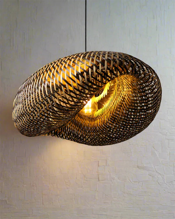 Natural Bamboo Hanging Light for Study Room and Living Room