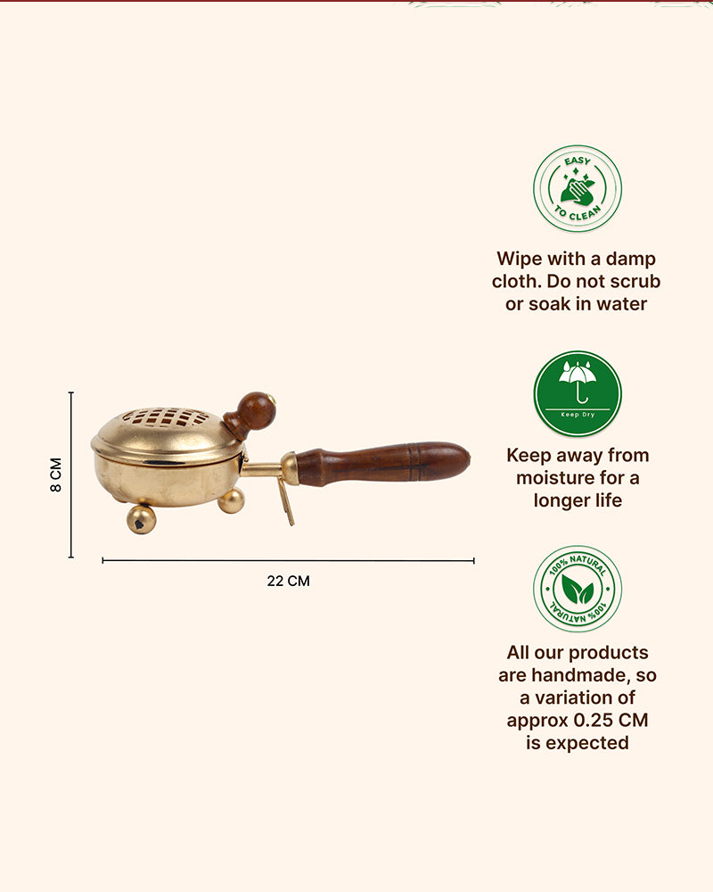 Traditional Metal Dhoopdani for Sambrani Loban and Pooja Needs