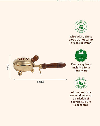 Traditional Metal Dhoopdani for Sambrani Loban and Pooja Needs