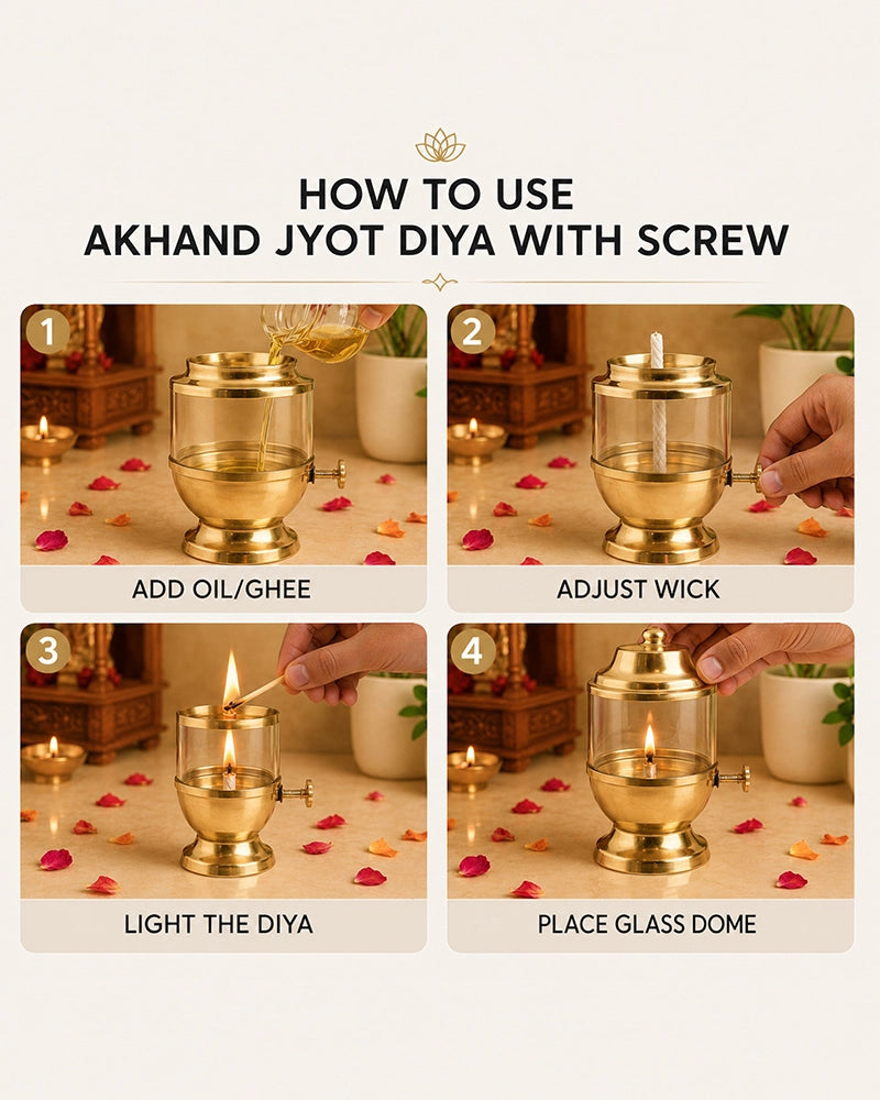 Traditional Akhand Diya for Pooja Room and Mandir Use 250ml