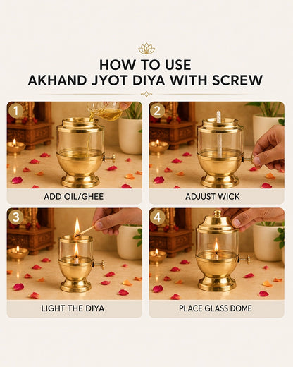 Traditional Akhand Diya for Pooja Room and Mandir Use 250ml