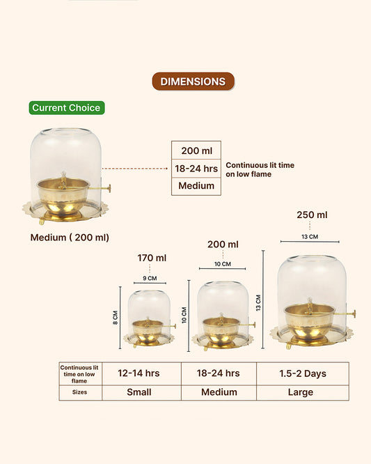 Traditional Akhand Diya for Pooja Room and Mandir Use