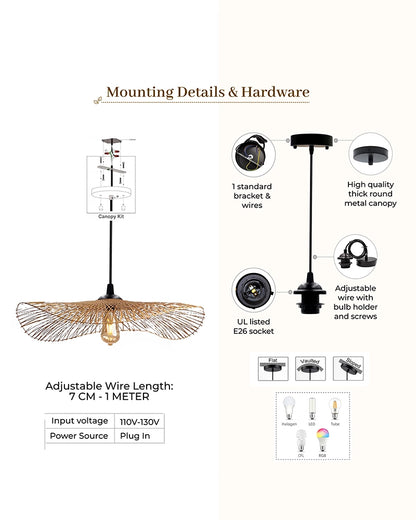 Handmade Bamboo Ceiling Lamp for Living Room Decoration
