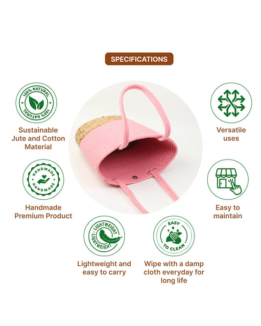 Jute Shopping Bag for Women and Everyday Grocery Use