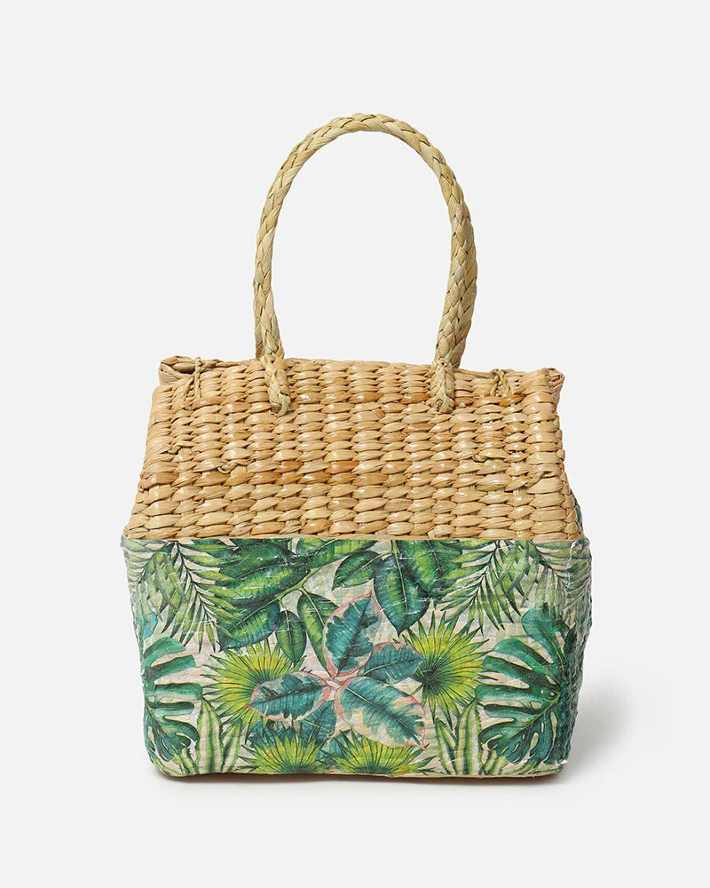 Seagrass Picnic Tote Basket Handmade for Lunch, Travel & Outdoor Fun