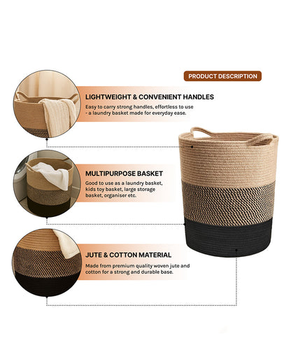 Laundry Basket For Clothes | Toy Storage Basket | Storage Baskets | Jute Laundry Bag