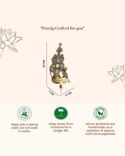 Decorative Brass Hanging Diya for Aarti, Pooja Items, and Home Decor