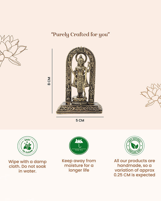 Pure Brass Ram Lala Idol for Home Pooja and Temple Decoration