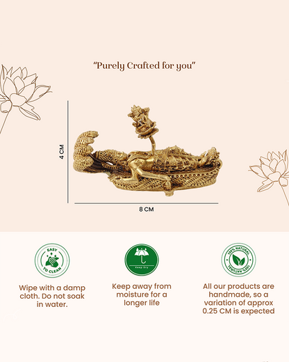 Lord Vishnu Brass Idol on Sheshnag with Shivling and Brahma ji for Pooja