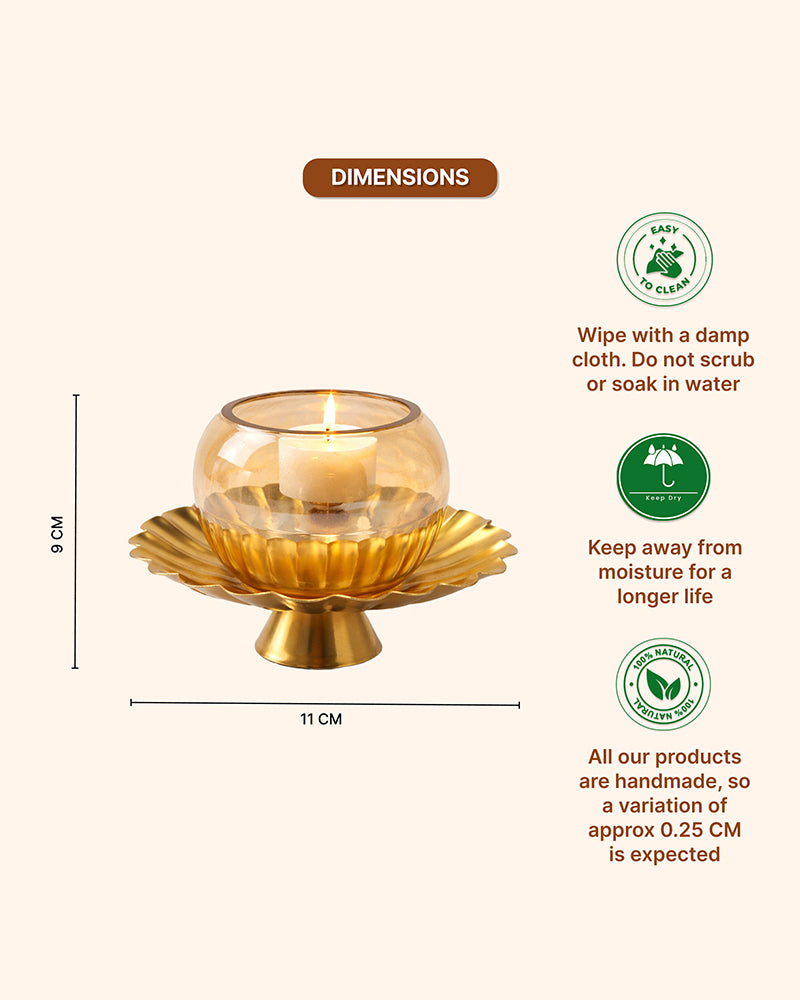 Decorative Tea Light Diya Candle Holder for Pooja, Aarti & Home Decoration