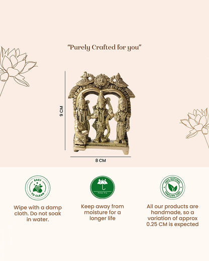 Brass Ram Darbar Idol for Mandir, Pooja Room, and Home Decoration