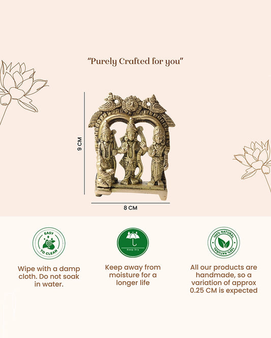 Brass Ram Darbar Idol for Mandir, Pooja Room, and Home Decoration